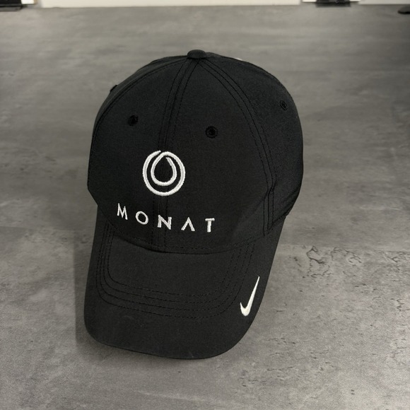 Nike Hat Monat Hair Skin Care Black White Tennis Gym Run Pickleball DriFit Cap - Picture 1 of 7